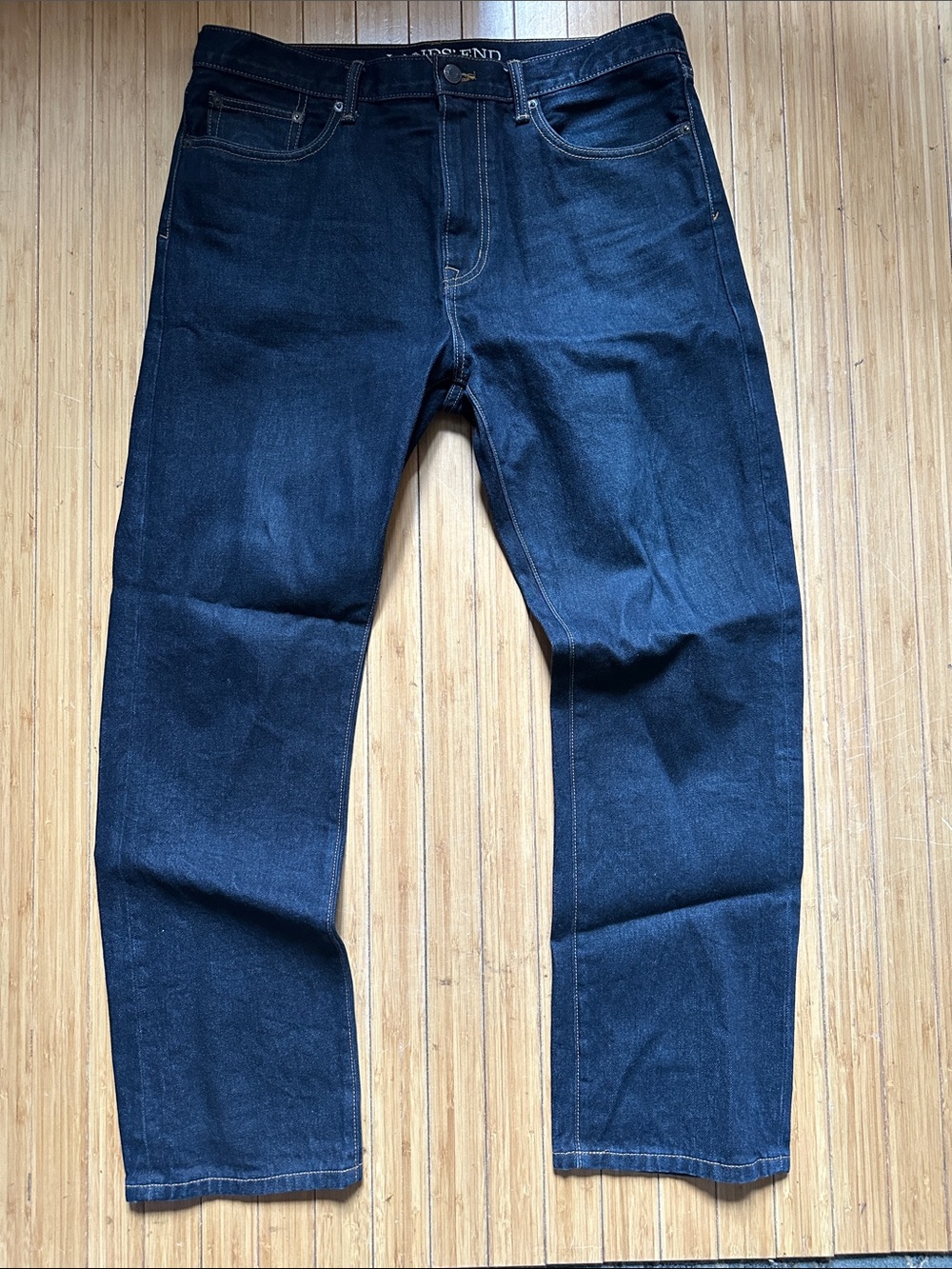 Lands End Men's Dark Blue Jeans straight 35x30